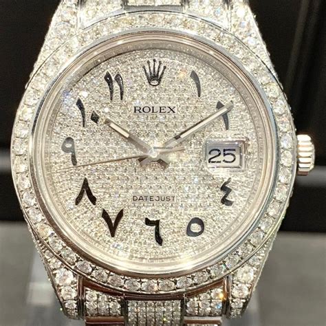 fake arabic rolex|rolex arabic dial iced out.